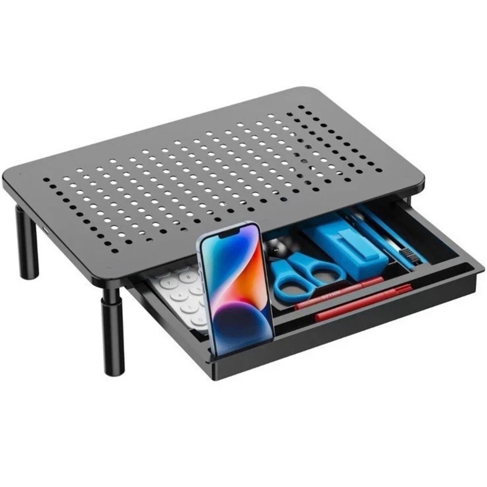 Wali Monitor Stand Riser  with Drawer for Monitor with Drawer Laptop Stan...